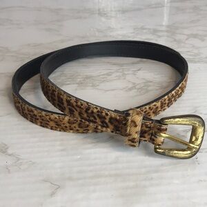 Vintage leather animal‎ print calf hair ladies belt size large